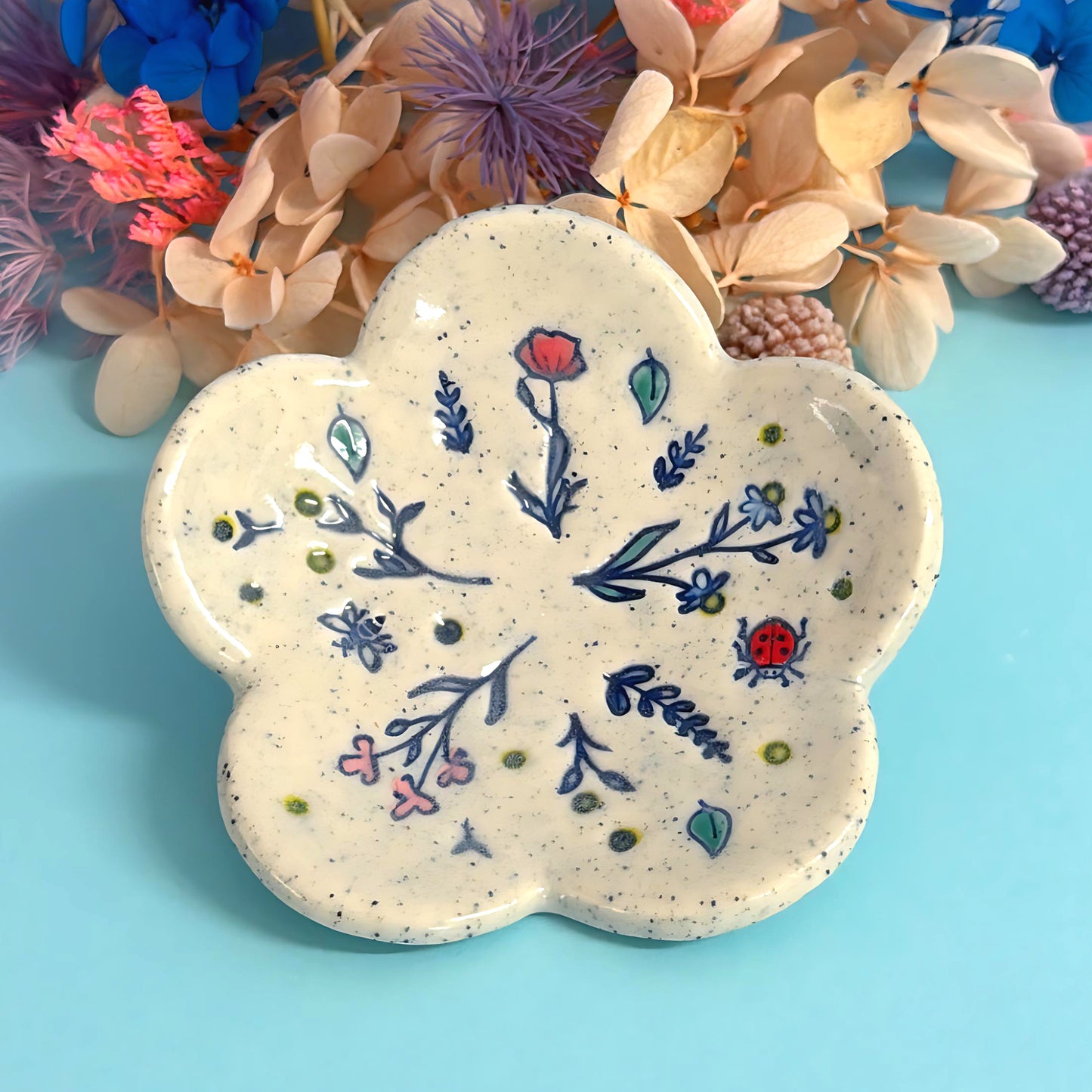 BOTANICA CERAMICA TRINKET DISH : Choose your design : Handpainted Ceramic Dishes by Jo Kealley