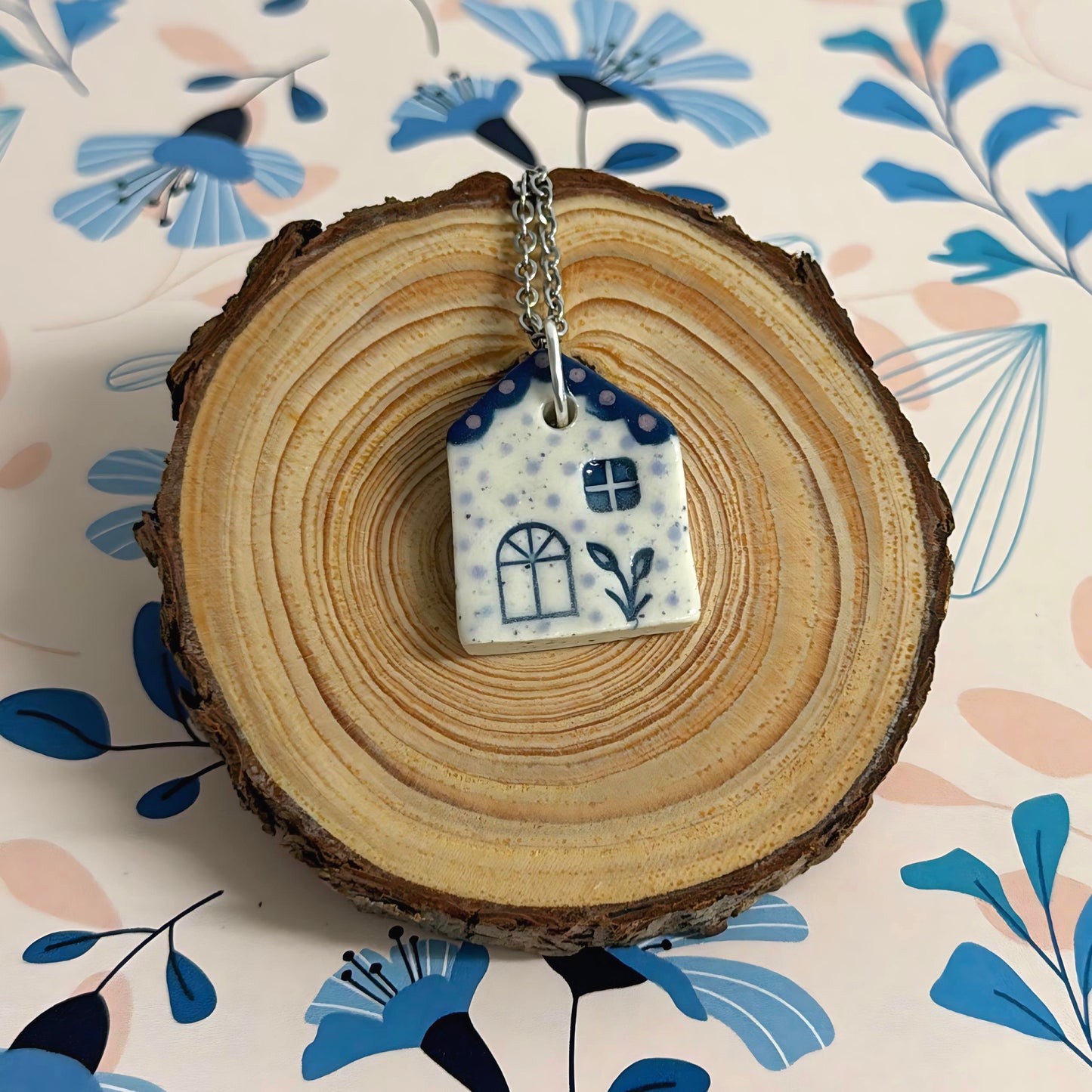 Hello Little HOMES 9 : Choose your Home : Handpainted One of a kind : Ceramic Home Pendants by Jo Kealley