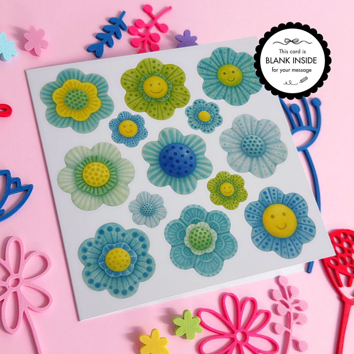 Daisies & Sunflowers ~ The Wallflowers GREETING CARD by Jo Kealley