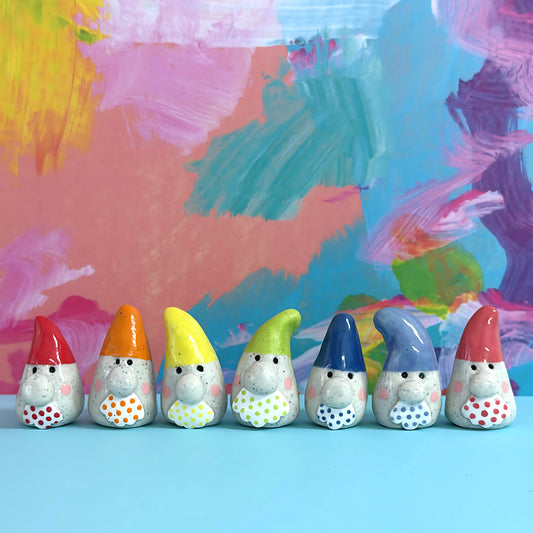 Hello Little GNOMES 2 : Choose your colour : Handmade Ceramic Whimsies by Jo Kealley