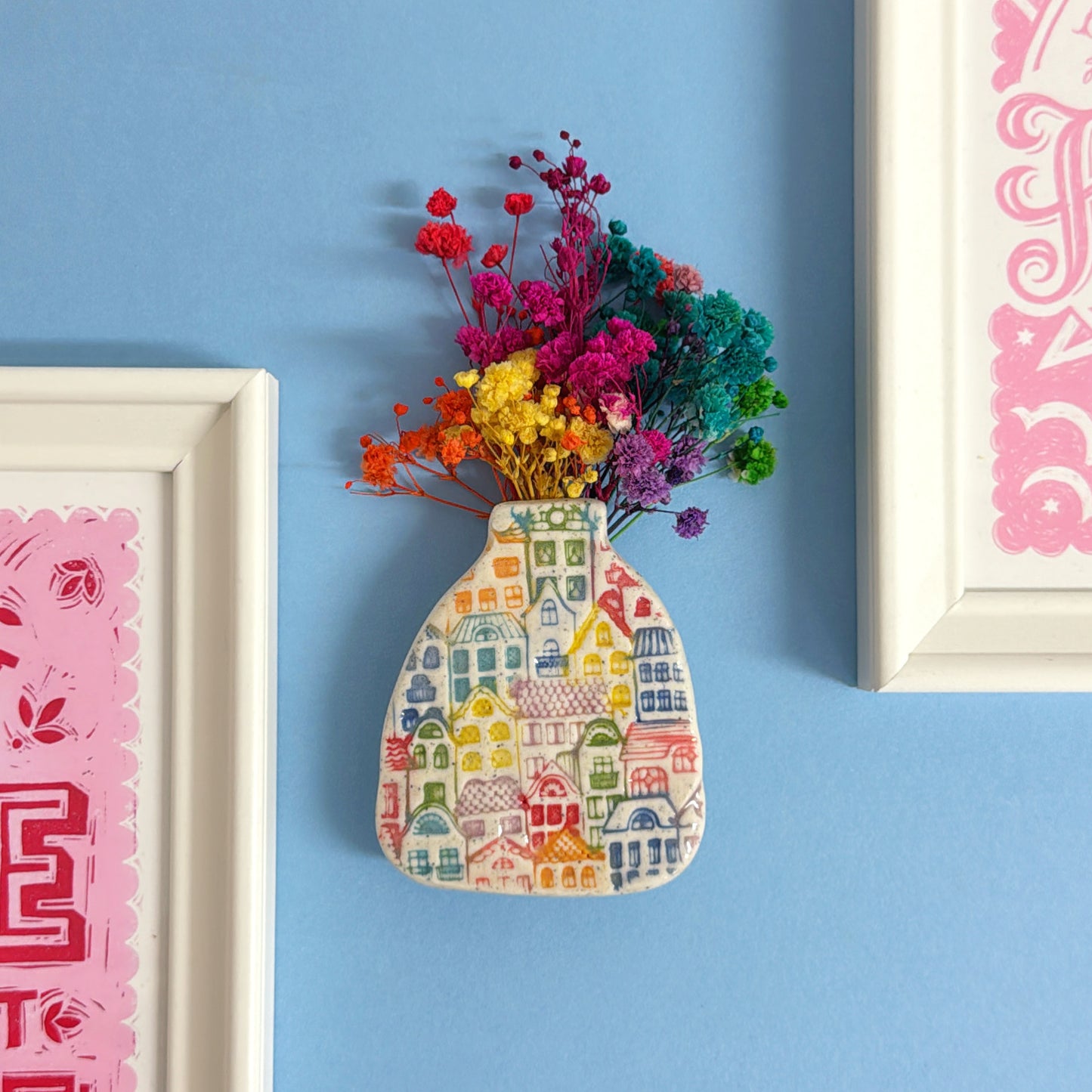 MY RAINBOW HOME ~ Handmade Ceramic Wall Vase by Jo Kealley