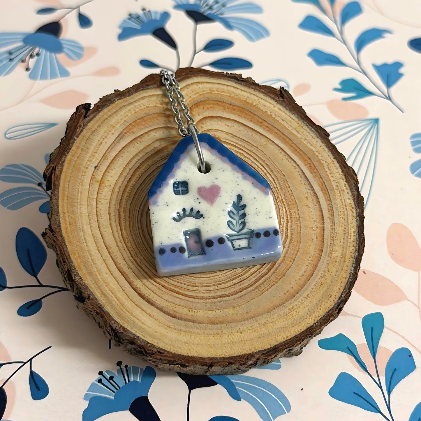 Hello Little HOMES 5 : Choose your Home : Handpainted One of a kind : Ceramic Home Pendants by Jo Kealley