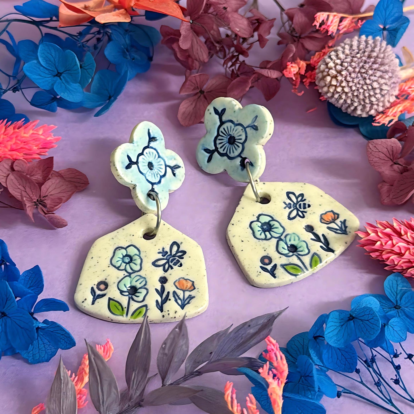 One of a kind : BOTANICA CERAMICA : Ceramic Earrings by Jo Kealley