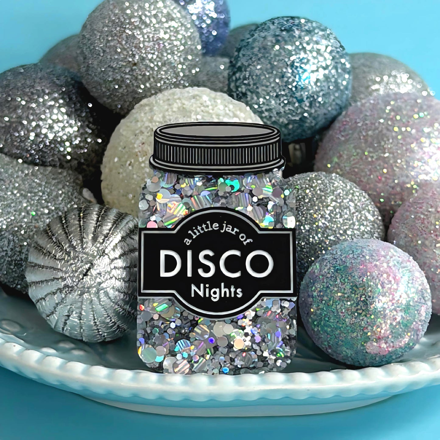 A LITTLE JAR OF : DISCO NIGHTS : Handmade Resin & Acrylic BROOCH