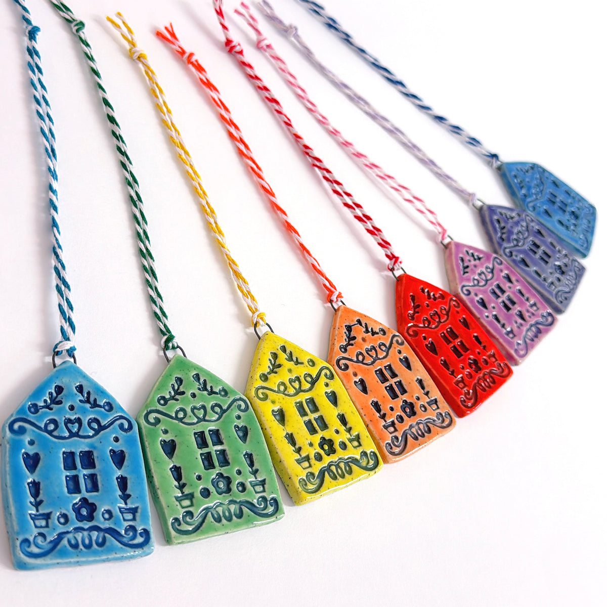 Home Sweet Home Wall Art : Choose your colour : Handmade Ceramic Ornaments by Jo Kealley
