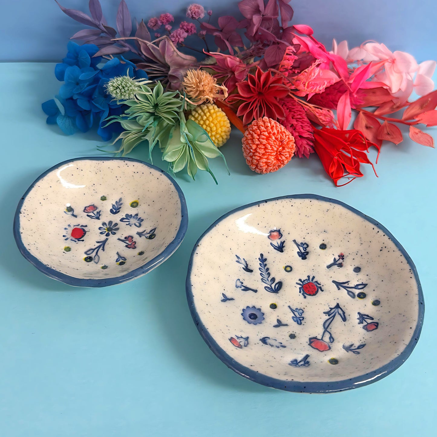 BOTANICA CERAMICA TRINKET DISH : Choose your size : Handpainted Ceramic Dishes by Jo Kealley