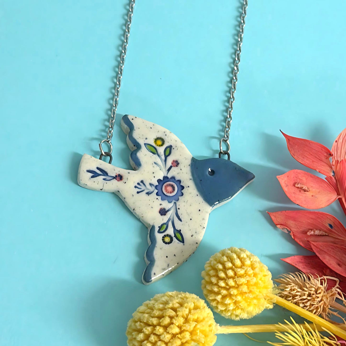 BOTANICA CERAMICA : HELLO LITTLE BLUEBIRD : Pendants : Choose your design : Ceramic Pendants by Jo Kealley