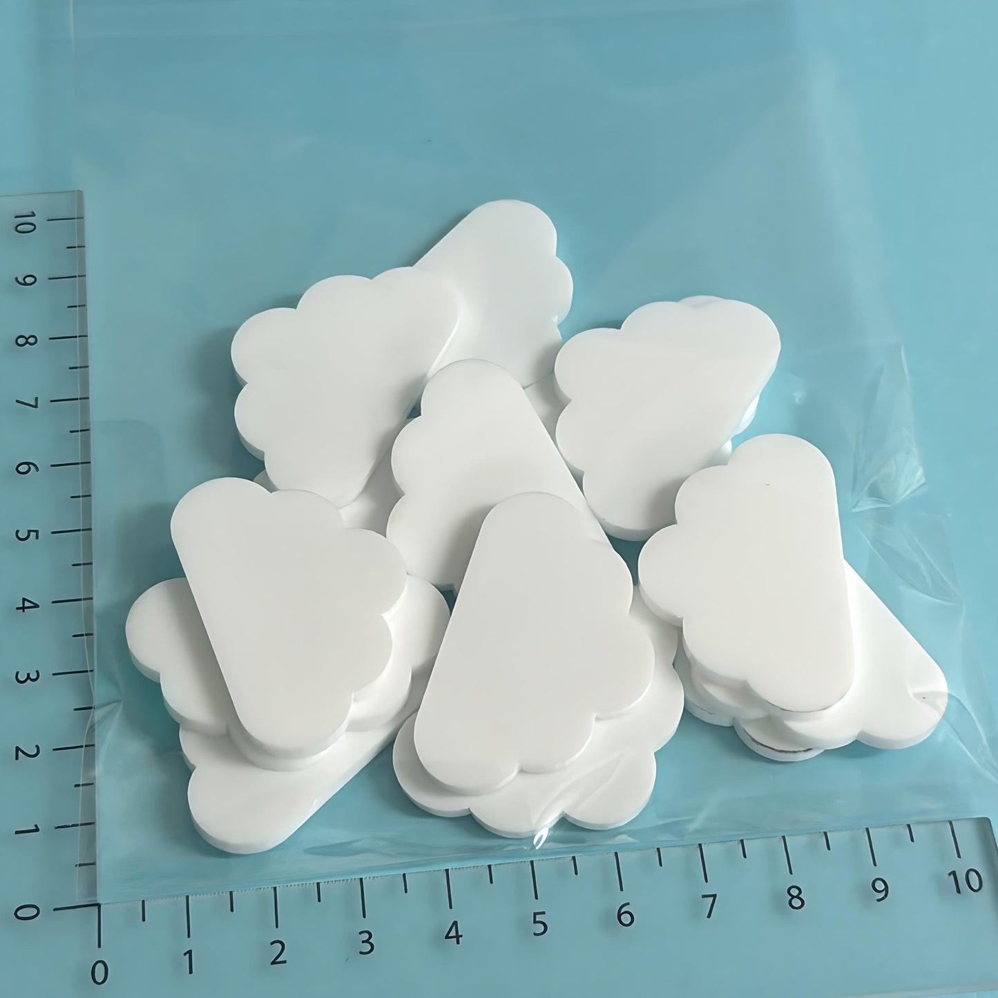 40mm CLOUDS for drop earring size: 3mm white gloss Acrylic components : Destash ite