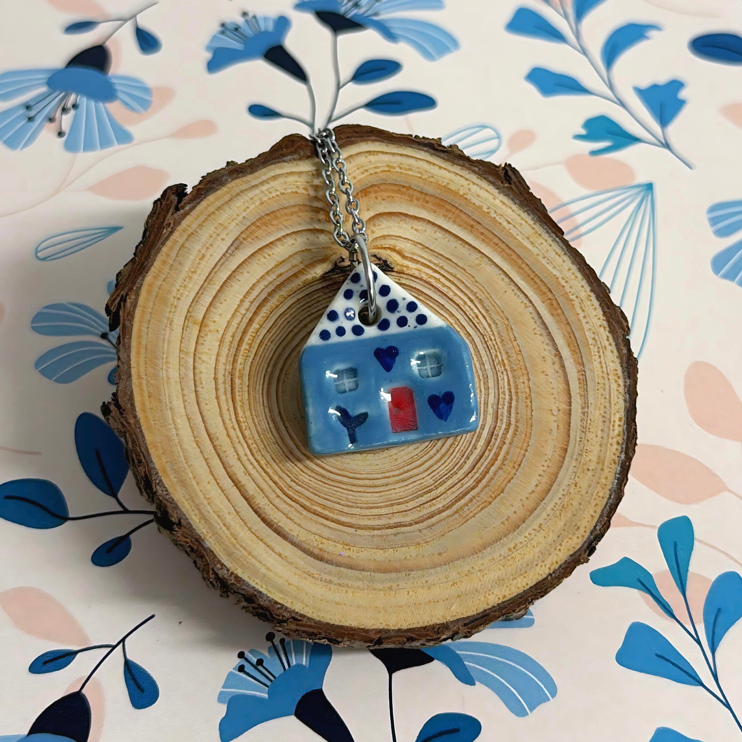 Hello Little HOMES 12 : Choose your Home : Handpainted One of a kind : Ceramic Home Pendants by Jo Kealley