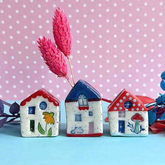 Hello Little HOMES 4 : Choose your design : Handpainted Ceramic Vases & Sculptures by Jo Kealley