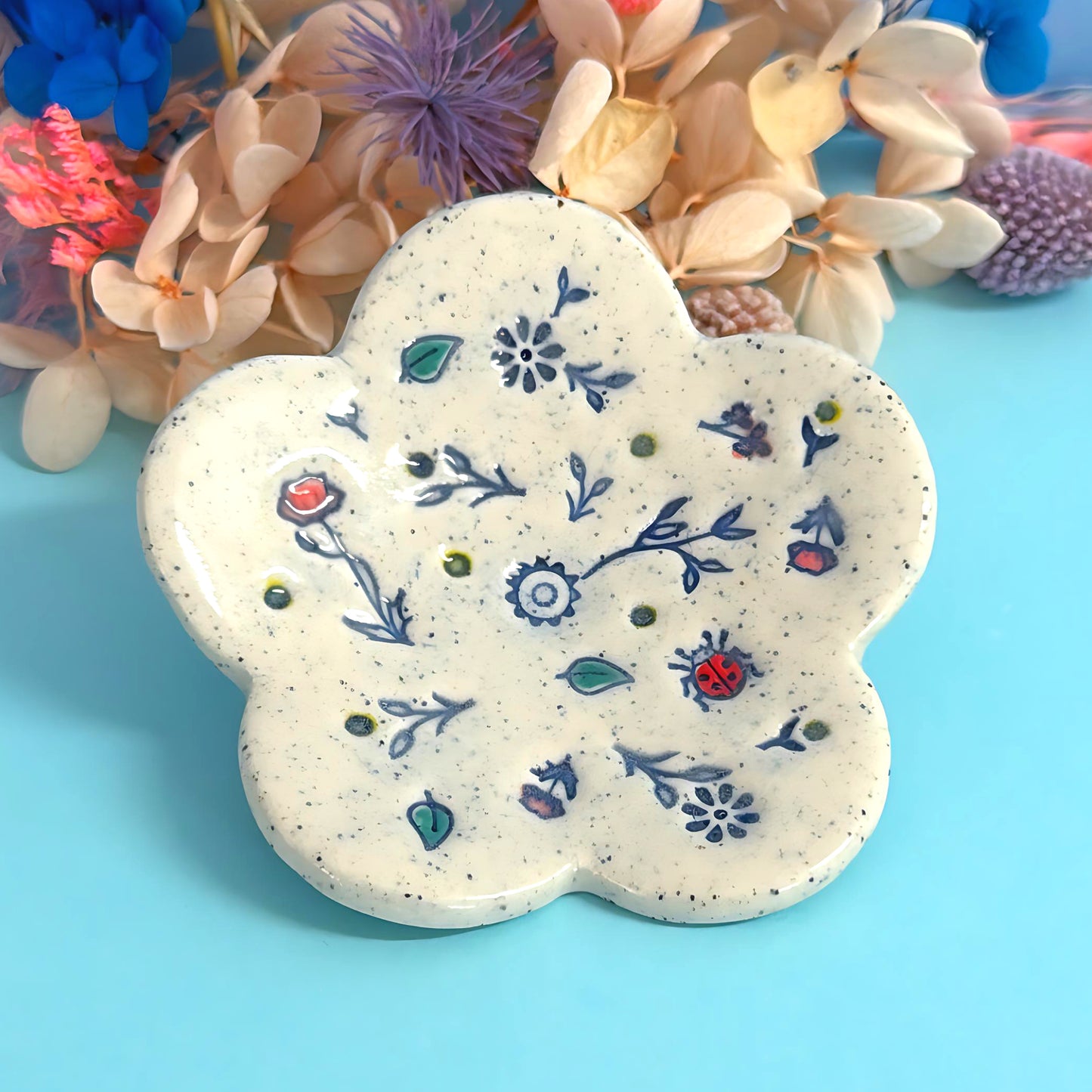 BOTANICA CERAMICA TRINKET DISH : Choose your design : Handpainted Ceramic Dishes by Jo Kealley