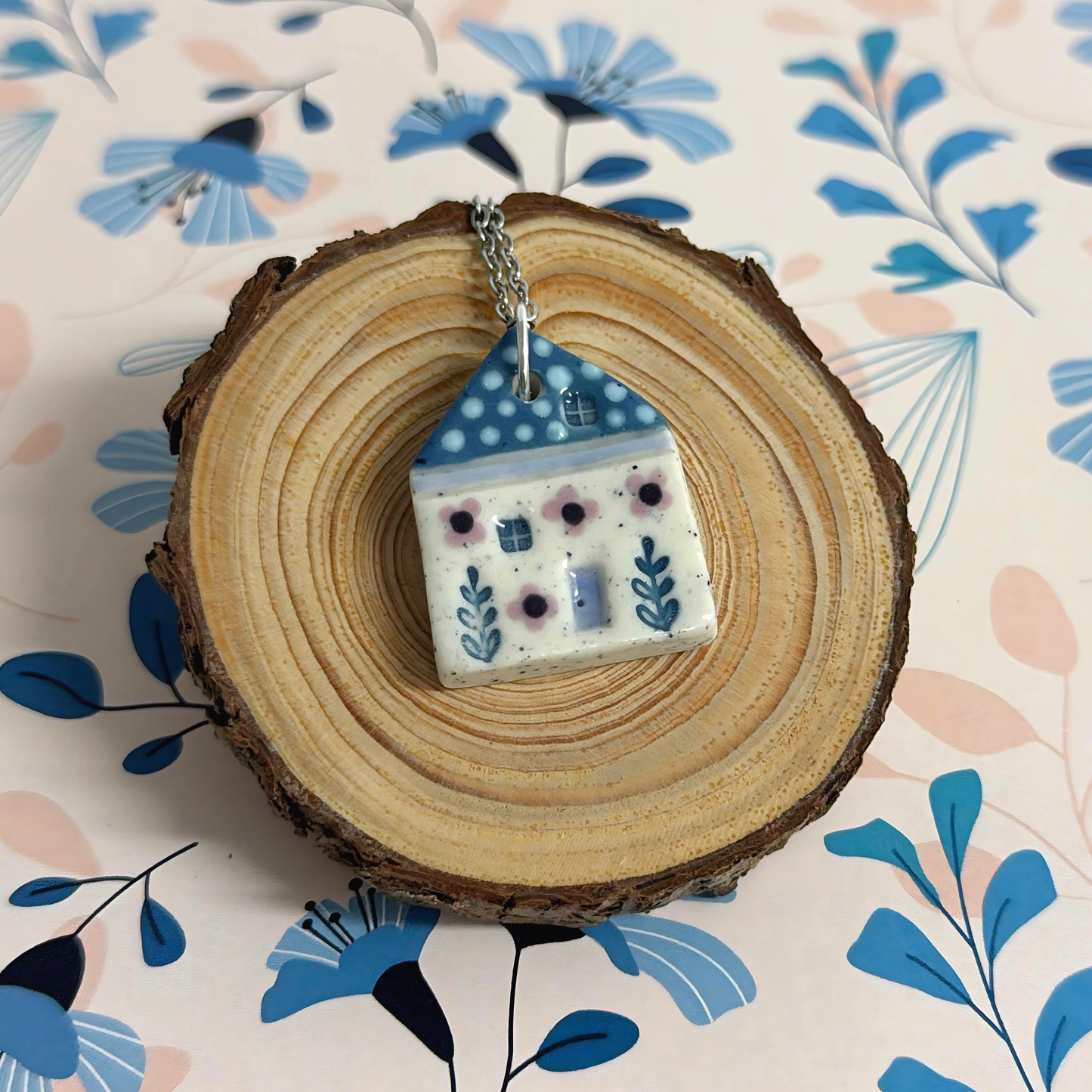 Hello Little HOMES 6 : Choose your Home : Handpainted One of a kind : Ceramic Home Pendants by Jo Kealley