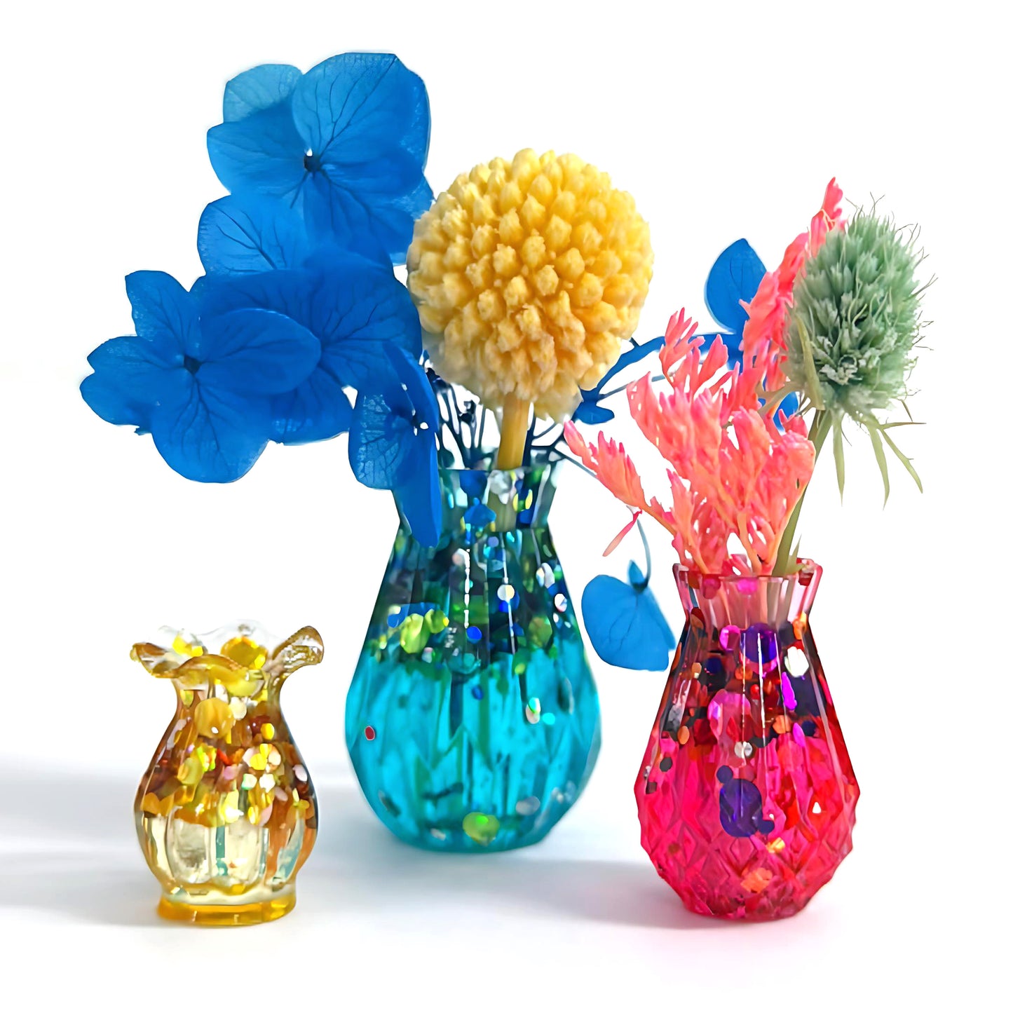 MINIATURE VASE SET 1 : Handmade Resin Miniature Vases
