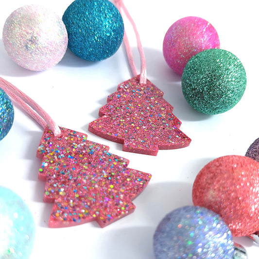 CHRISTMAS TREE : PINKMAS RAINBOW : Handmade Resin Tree Ornaments