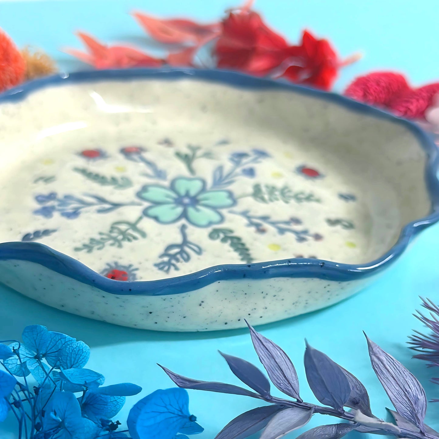 BOTANICA CERAMICA TRINKET DISH LARGE 1 : Handpainted Ceramic Dishes by Jo Kealley
