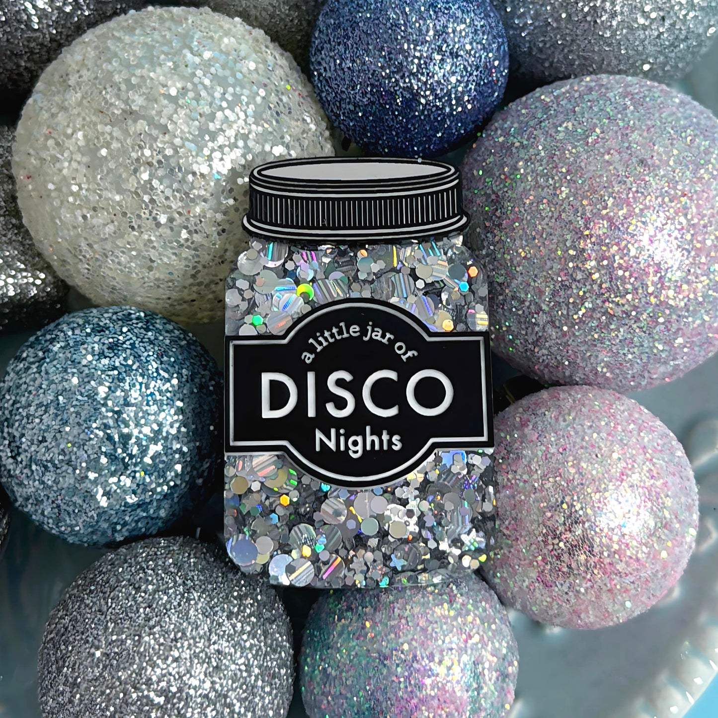 A LITTLE JAR OF : DISCO NIGHTS : Handmade Resin & Acrylic BROOCH