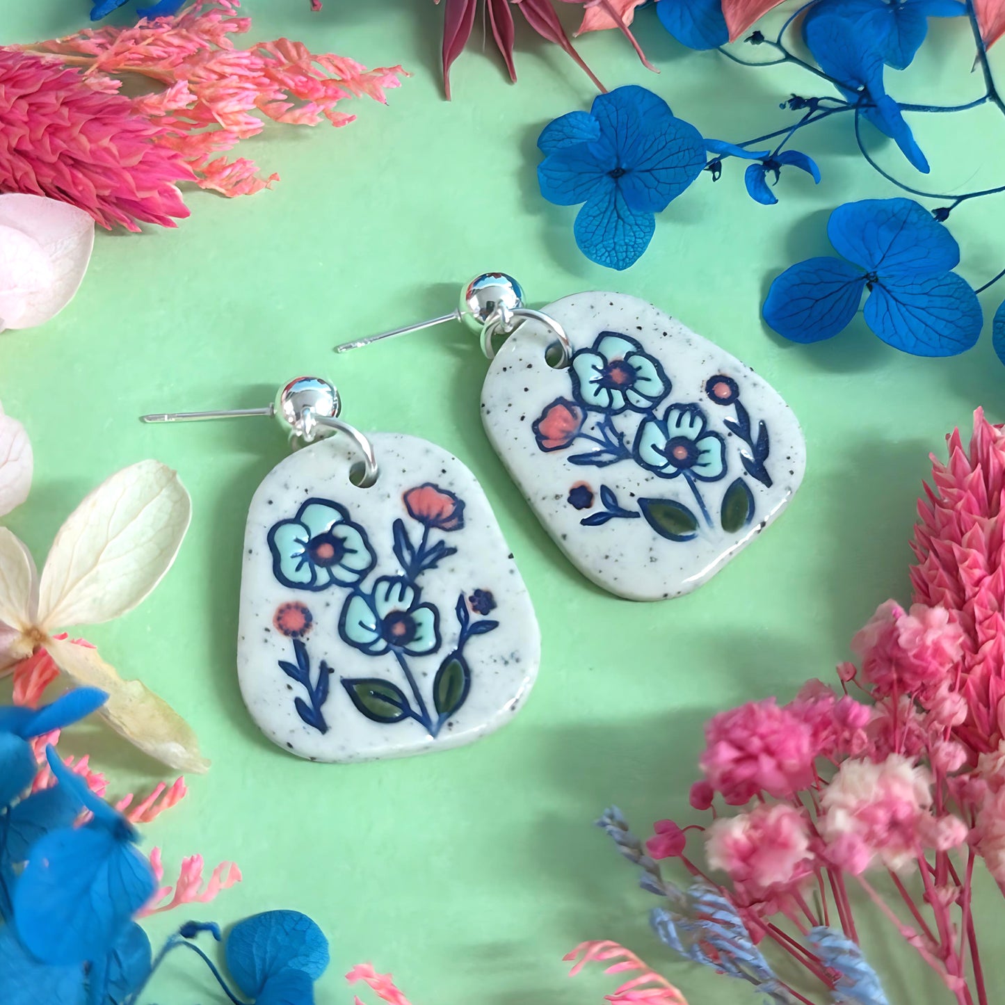 One of a kind : BOTANICA CERAMICA : Ceramic Earrings by Jo Kealley