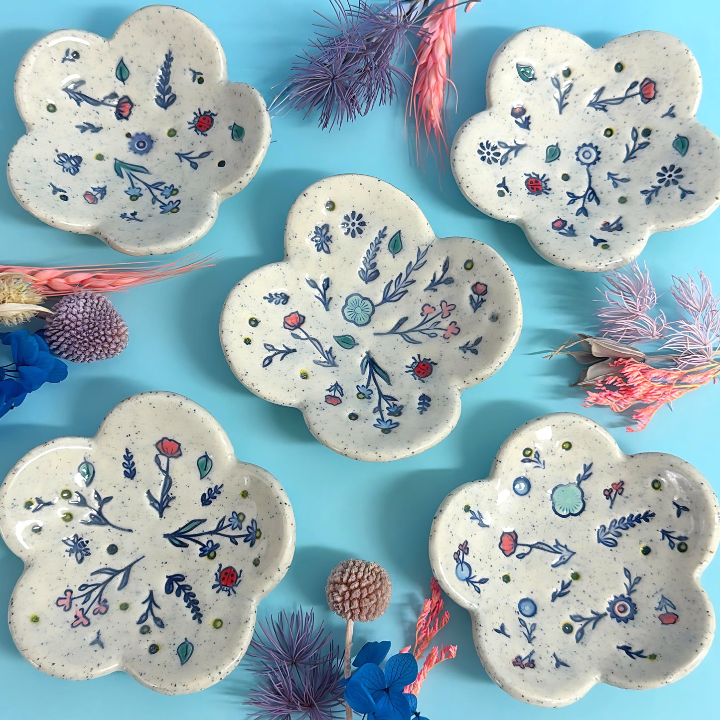 BOTANICA CERAMICA TRINKET DISH : Choose your design : Handpainted Ceramic Dishes by Jo Kealley
