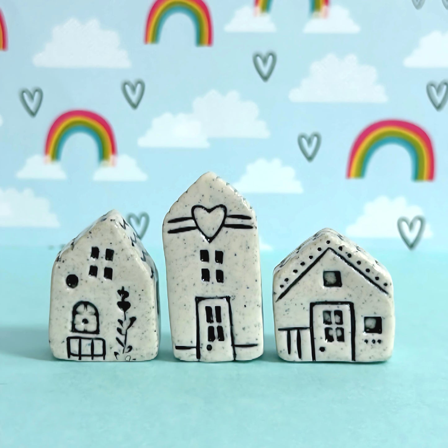 Hello Little Midnight HOMES 8 : Choose your Home : Handpainted Ceramic Home Sculpture by Jo Kealley