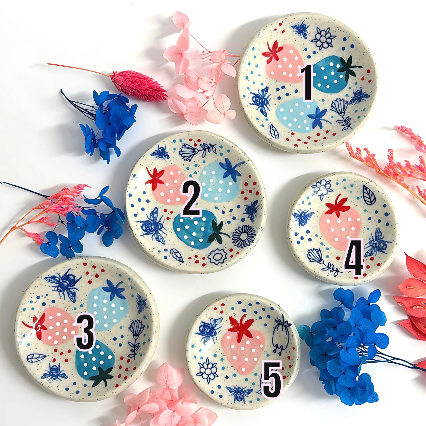 Hello Little BERRY SWEET DISHES : Handpainted Ceramic Dishes by Jo Kealley