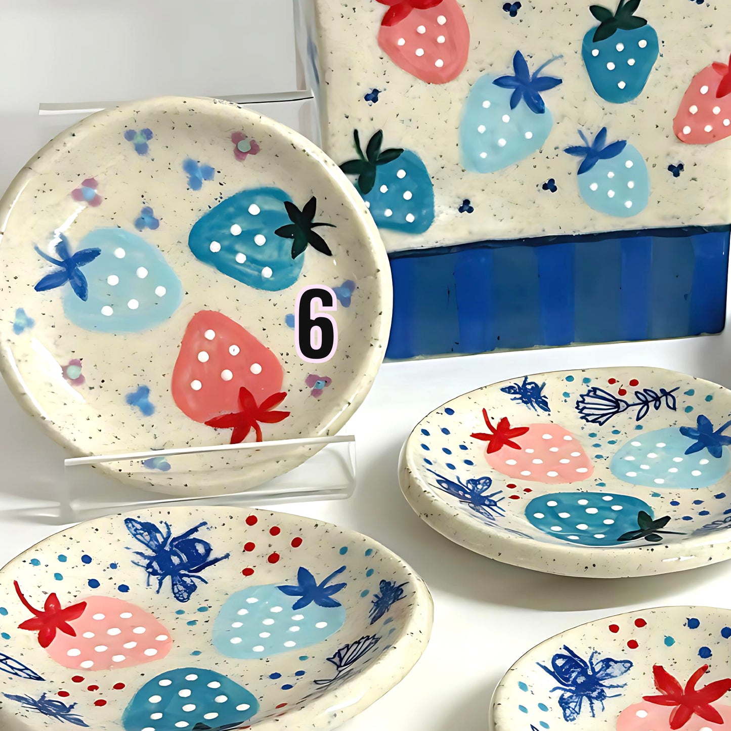 Hello Little BERRY SWEET DISHES : Handpainted Ceramic Dishes by Jo Kealley