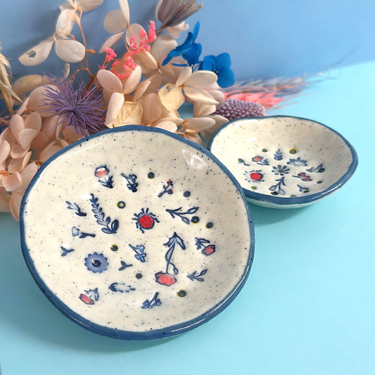 BOTANICA CERAMICA TRINKET DISH : Choose your size : Handpainted Ceramic Dishes by Jo Kealley