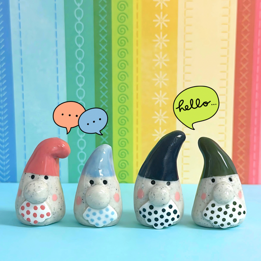 Hello Little GNOMES 7 : Choose your colour : Handmade Ceramic Whimsies by Jo Kealley