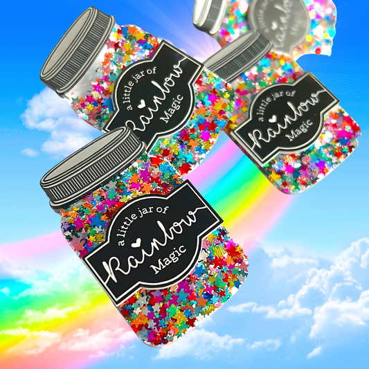 A LITTLE JAR OF : RAINBOW MAGIC : Handmade Resin & Acrylic BROOCH
