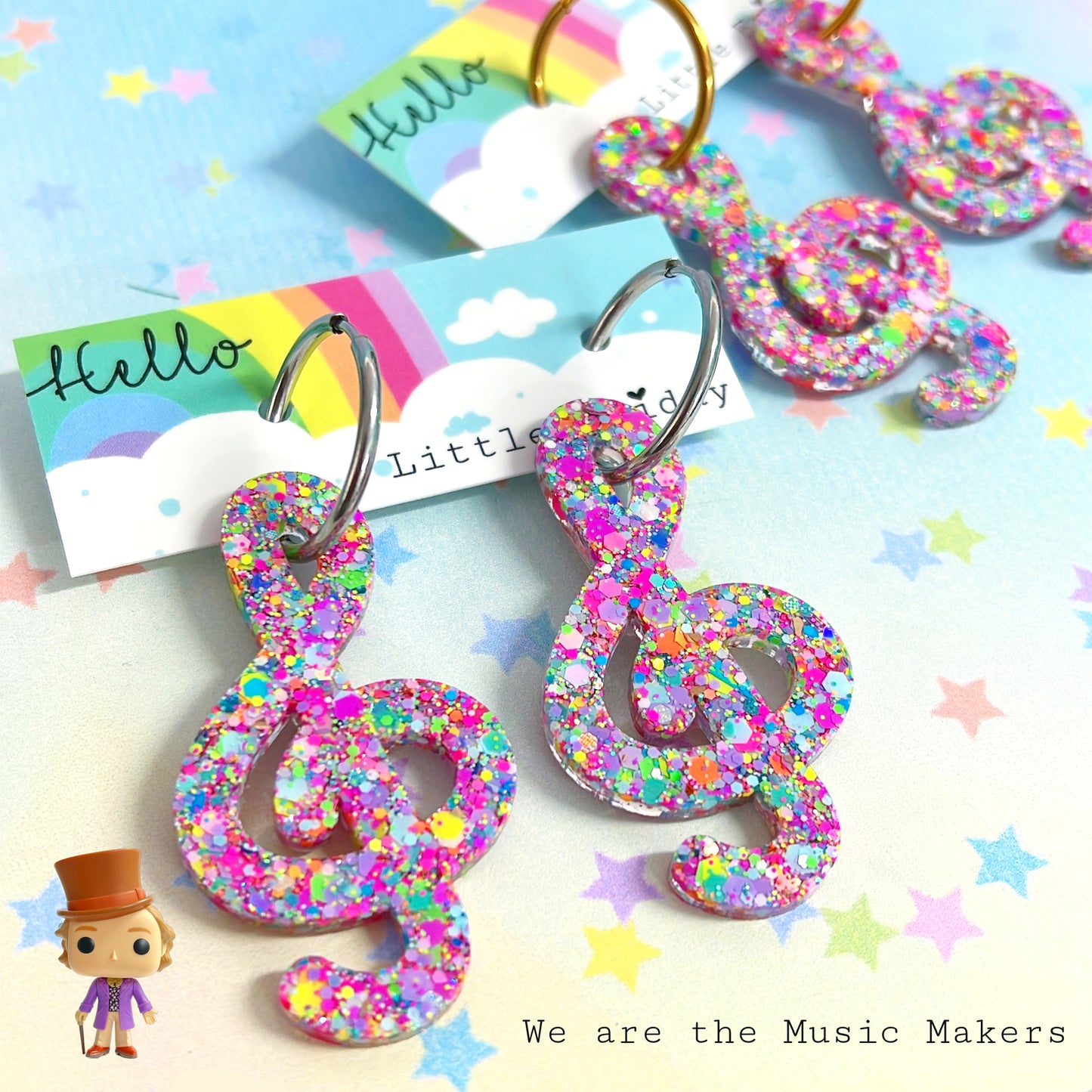 WE ARE THE MUSIC MAKERS : CANDY CRUSH : Choose your fittings : Handmade Resin DROP Earrings