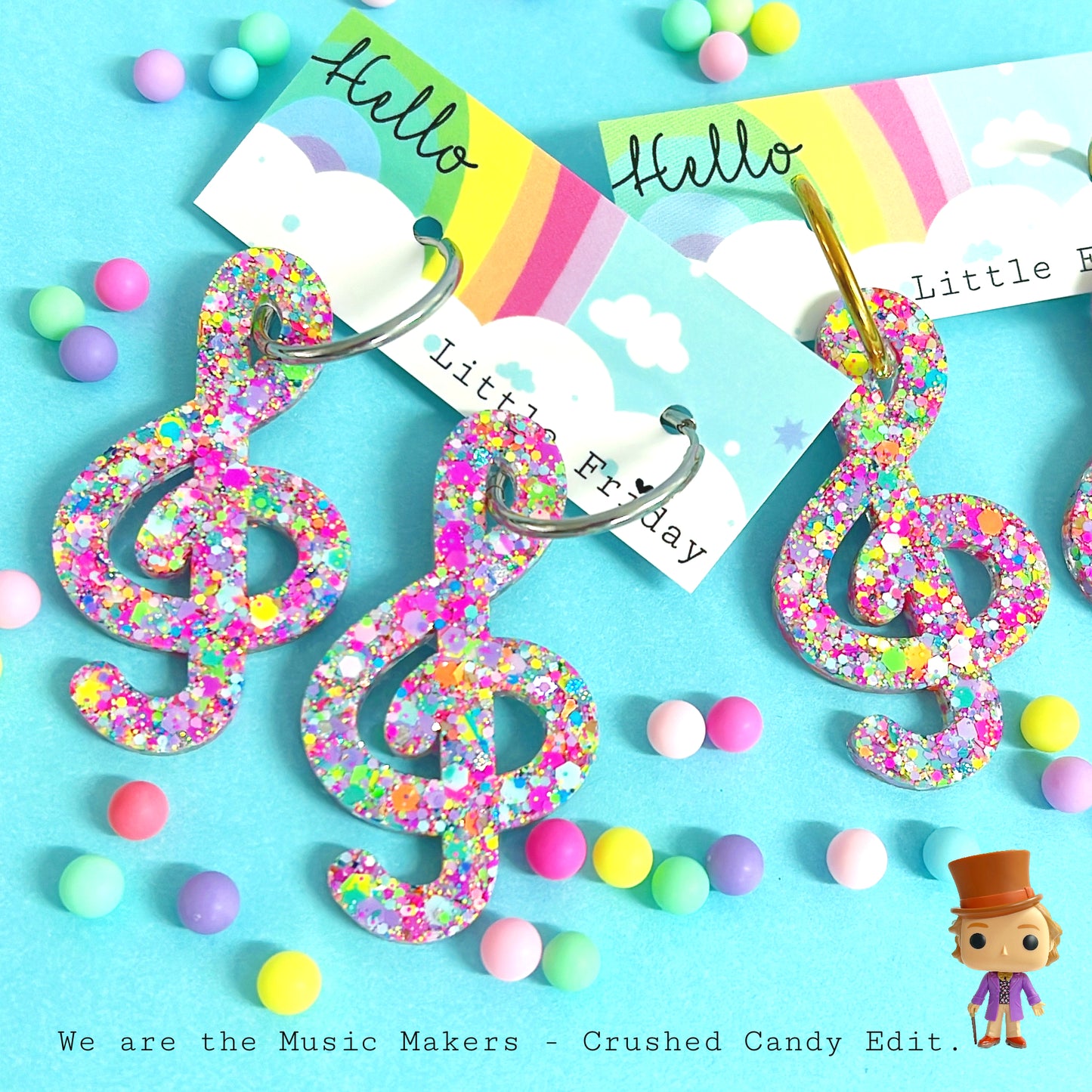 WE ARE THE MUSIC MAKERS : CANDY CRUSH : Choose your fittings : Handmade Resin DROP Earrings