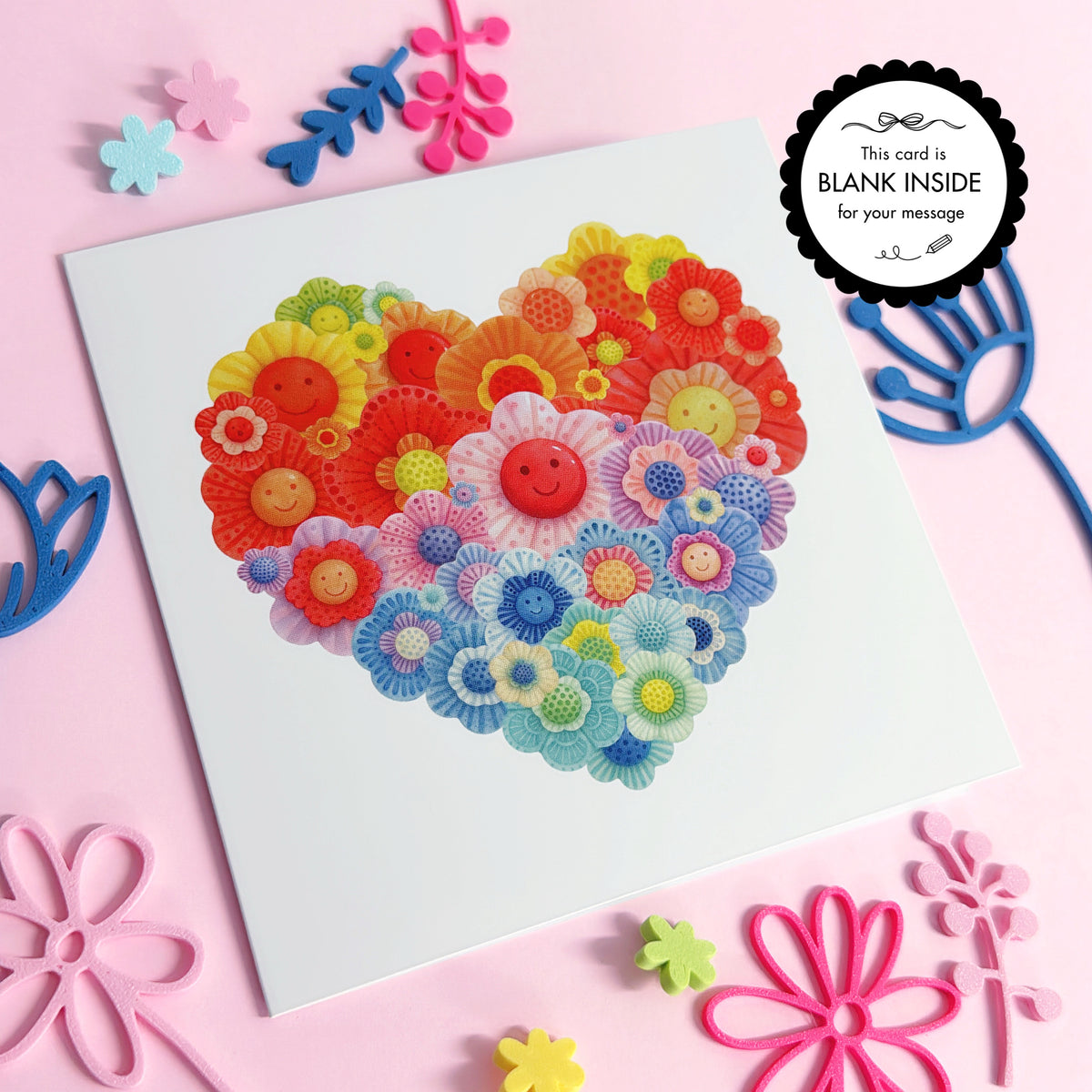 Flower Heart ~ The Wallflowers GREETING CARD by Jo Kealley