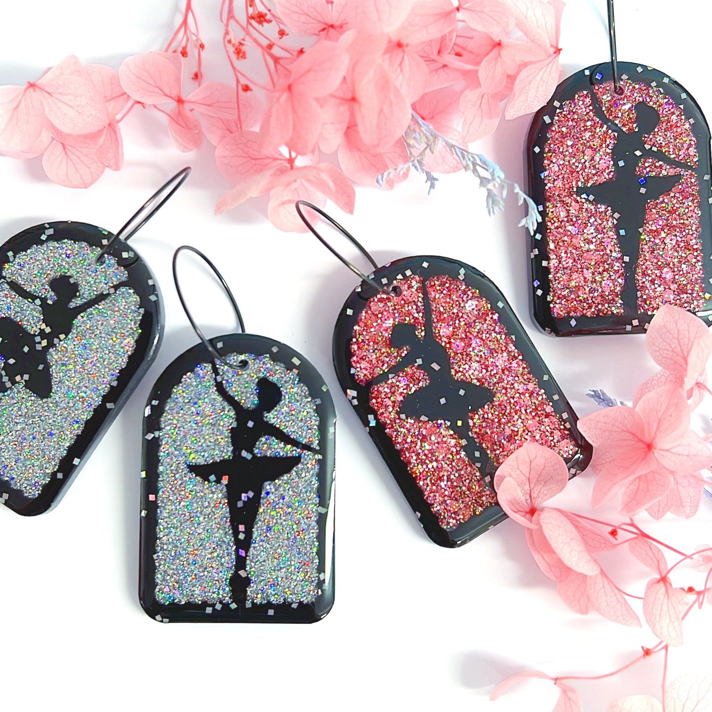 The Dancer - la petite danseuse : Choose your colour : Handmade Holographic Resin DROP Earrings