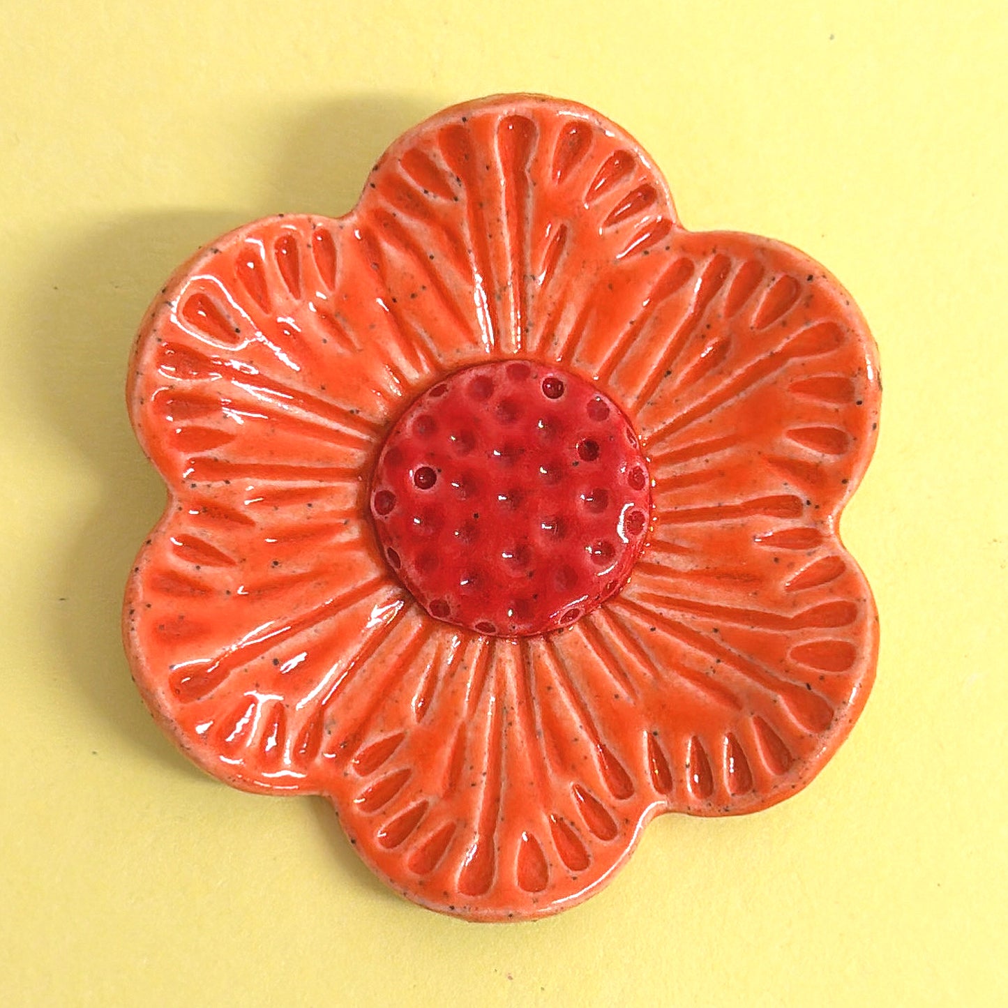 💛Yellow 🧡 Orange & Red ❤️ WALLFLOWERS Wall Art : Choose your design : Handmade Ceramic Ornaments by Jo Kealley