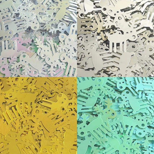 RUDOLPH GLITTER SPRINKLES - large 20mm x 25mm pieces Colour-shift & Holographic Glitter : choose your colour : Destash item