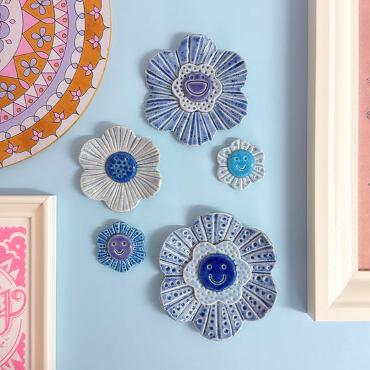 The Blues 💙 WALLFLOWERS Wall Art : Choose your design : Handmade Ceramic Ornaments by Jo Kealley