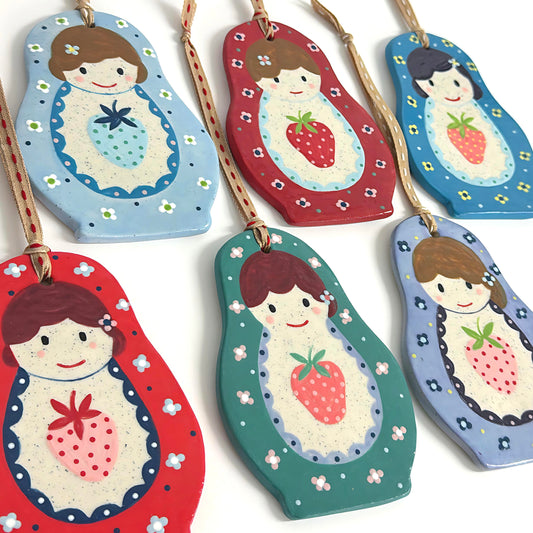 Hello Little BABUSHKAS : Choose your design : Handpainted Ceramic Wall Plaque Artwork by Jo Kealley
