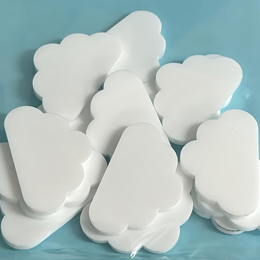 40mm CLOUDS for drop earring size: 3mm white gloss Acrylic components : Destash ite
