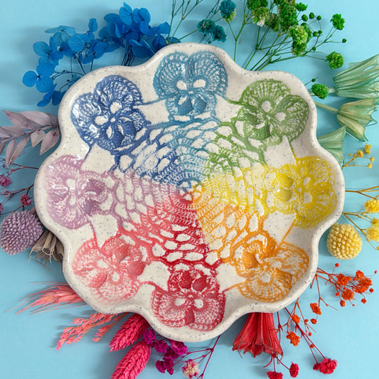 BOTANICA CERAMICA ~ Sarah’s Crochet Wave-edge Dish : Handmade Ceramic Treats & Tapas Dishes by Jo Kealley