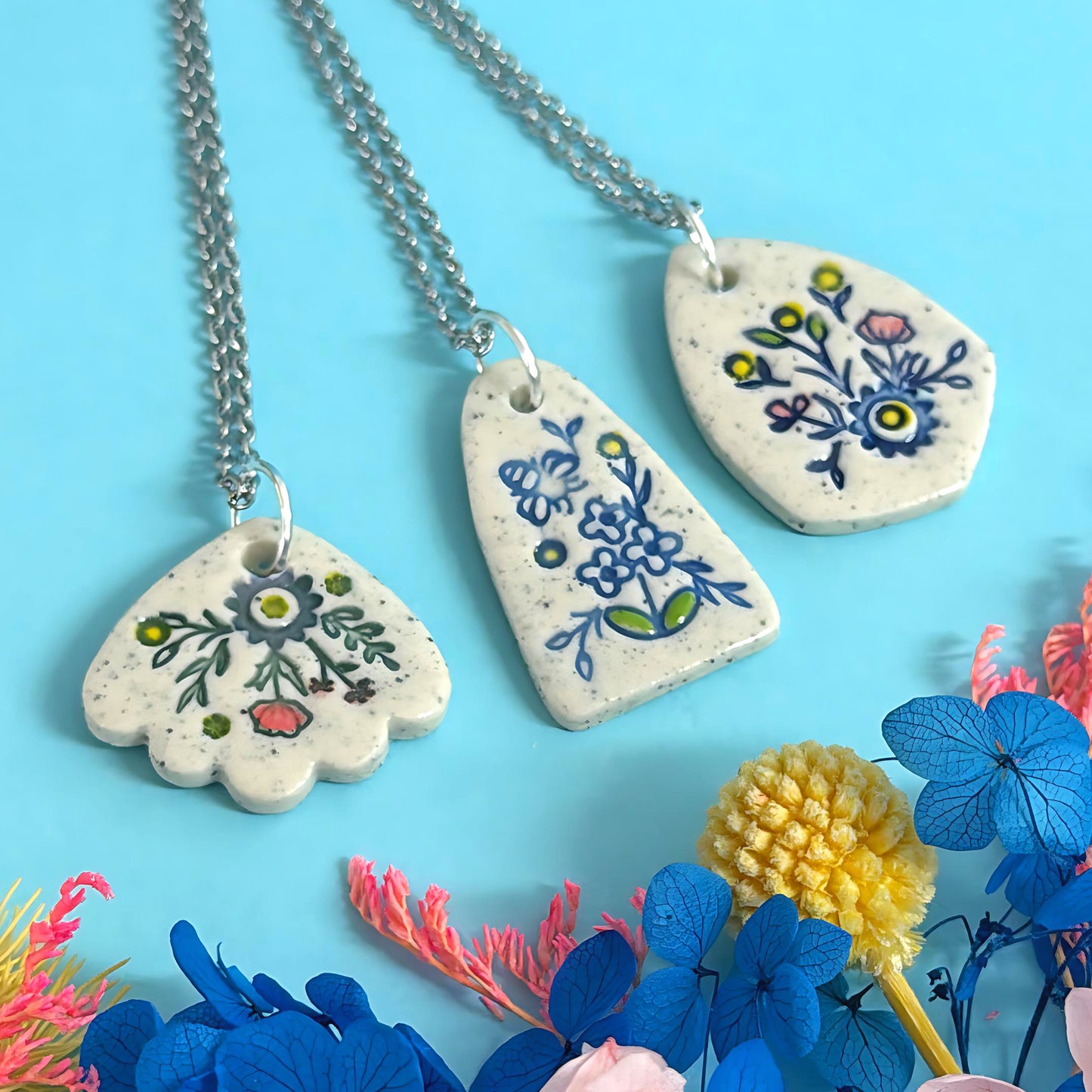BOTANICA CERAMICA Pendants : Choose your design : Ceramic Pendants by Jo Kealley
