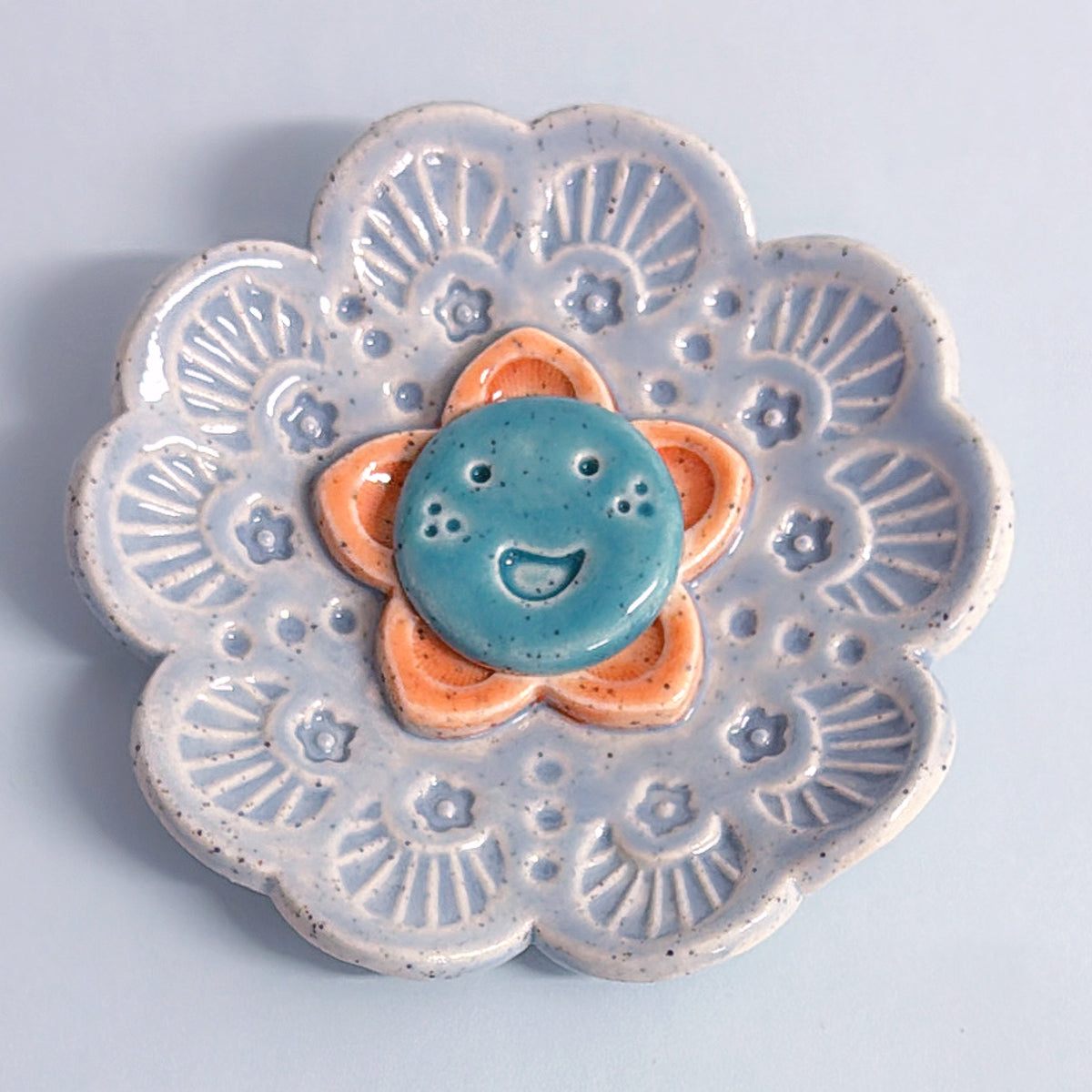 Peach Baby Blue & Denim WALLFLOWERS Wall Art : Choose your design : Handmade Ceramic Ornaments by Jo Kealley