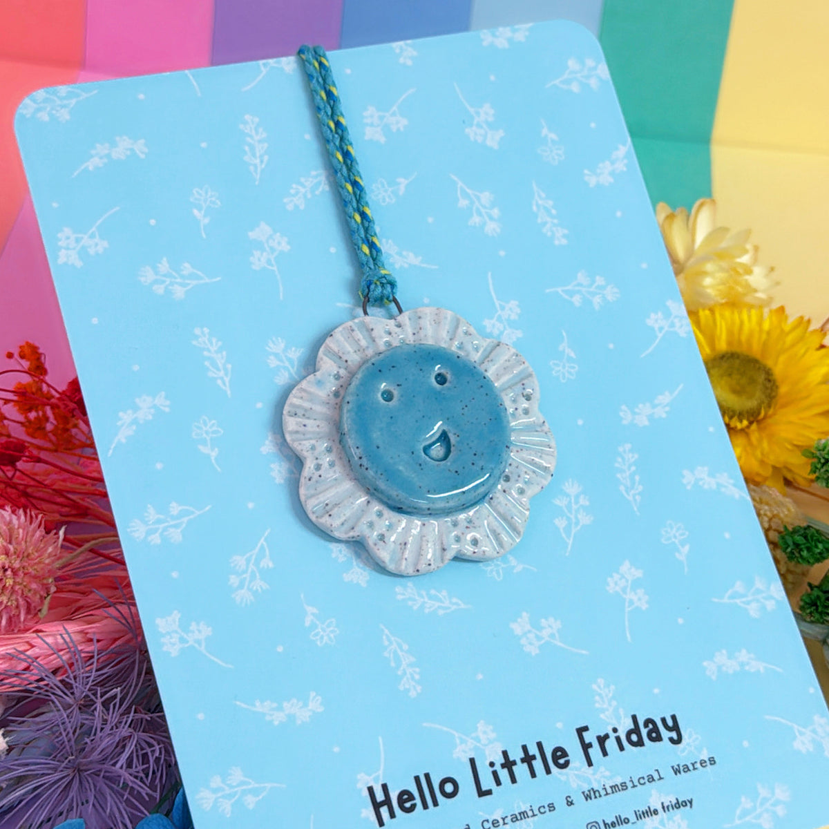 The Light Aqua WALLFLOWERS ~ choose your design : Handmade Ceramic Wall Art Ornament by Jo Kealley