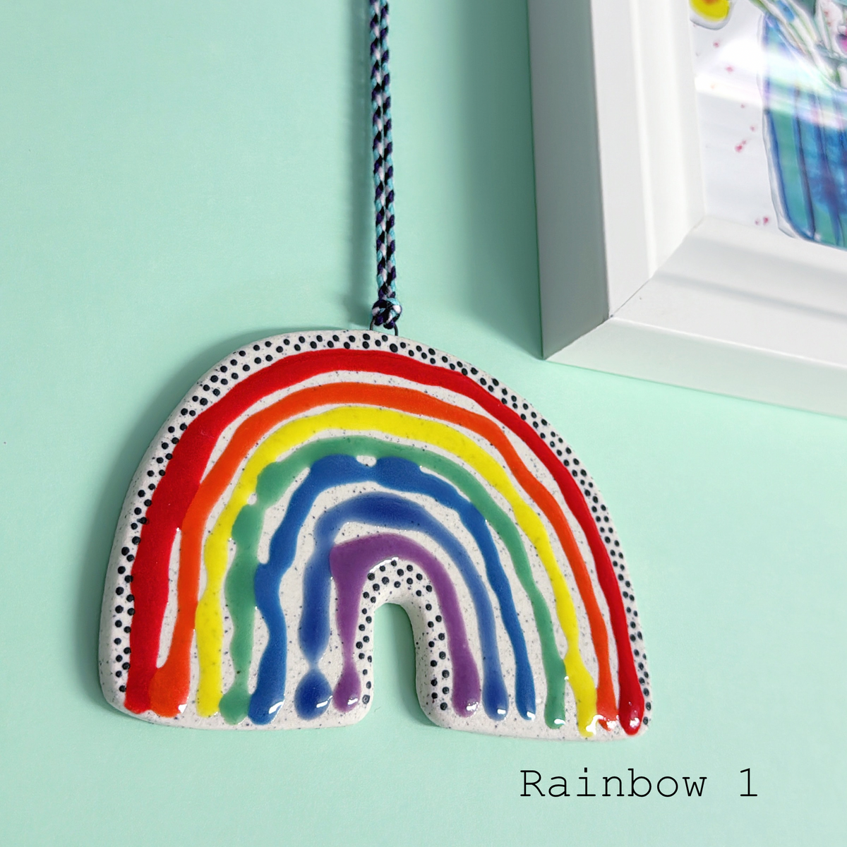 One of a kind RAINBOW TALISMAN Wall Art : Choose your design ~ Large Handmade Porcelain Ornament by Jo Kealley