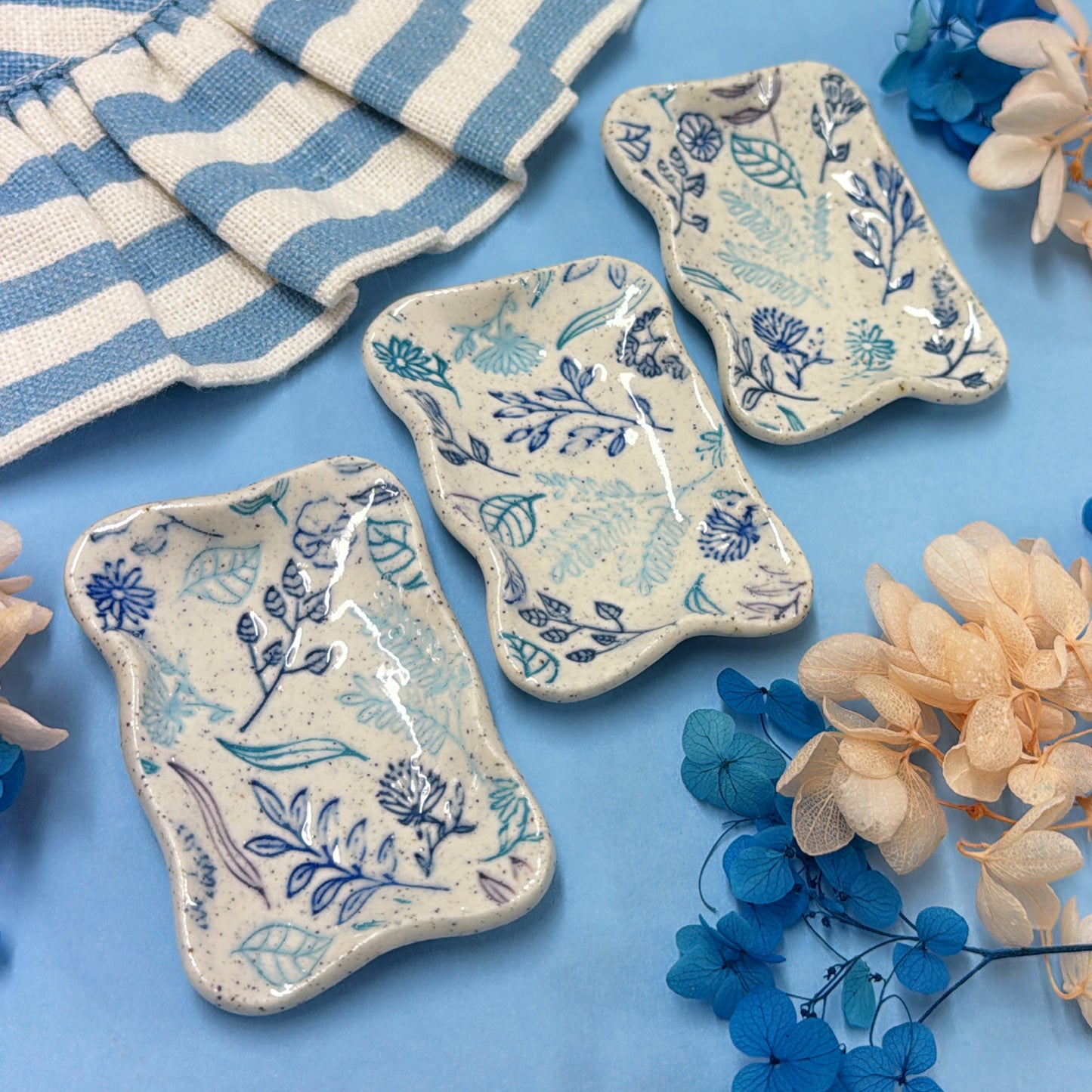 JO’S GARDEN 💙 Wave-edge Mini Dish 🩵 Handmade Ceramic Treats & Tapas Dish by Jo Kealley