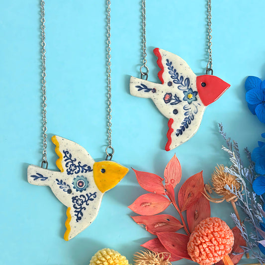 BOTANICA CERAMICA : HELLO LITTLE BLUEBIRD : Pendants : Choose your design : Ceramic Pendants by Jo Kealley