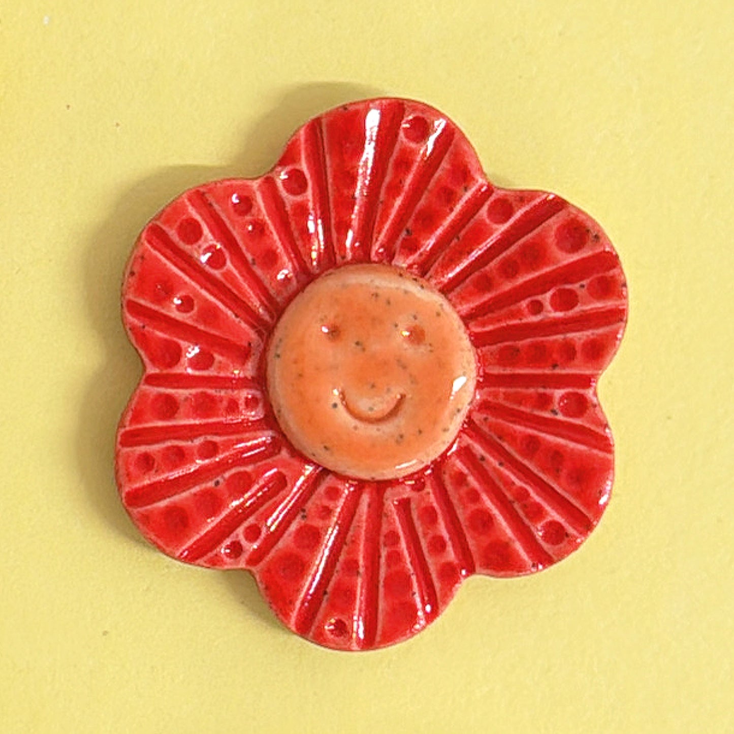 💛Yellow 🧡 Orange & Red ❤️ WALLFLOWERS Wall Art : Choose your design : Handmade Ceramic Ornaments by Jo Kealley