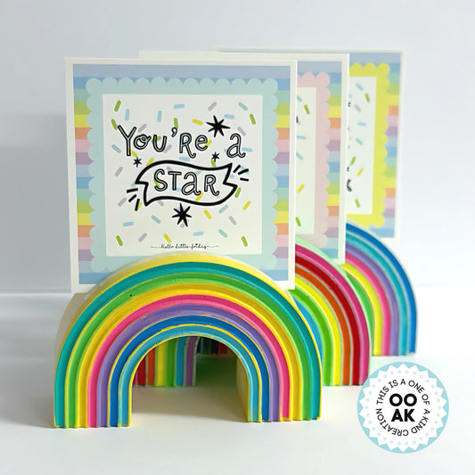 RAINBOW INSPIRATIONAL CARD HOLDER - cast resin