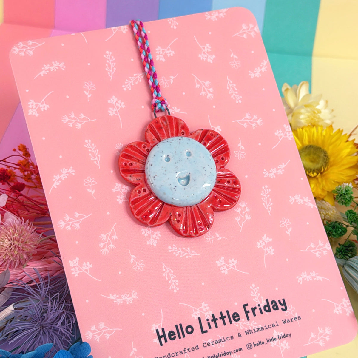 The Red WALLFLOWERS ~ choose your design : Handmade Ceramic Wall Art Ornament by Jo Kealley
