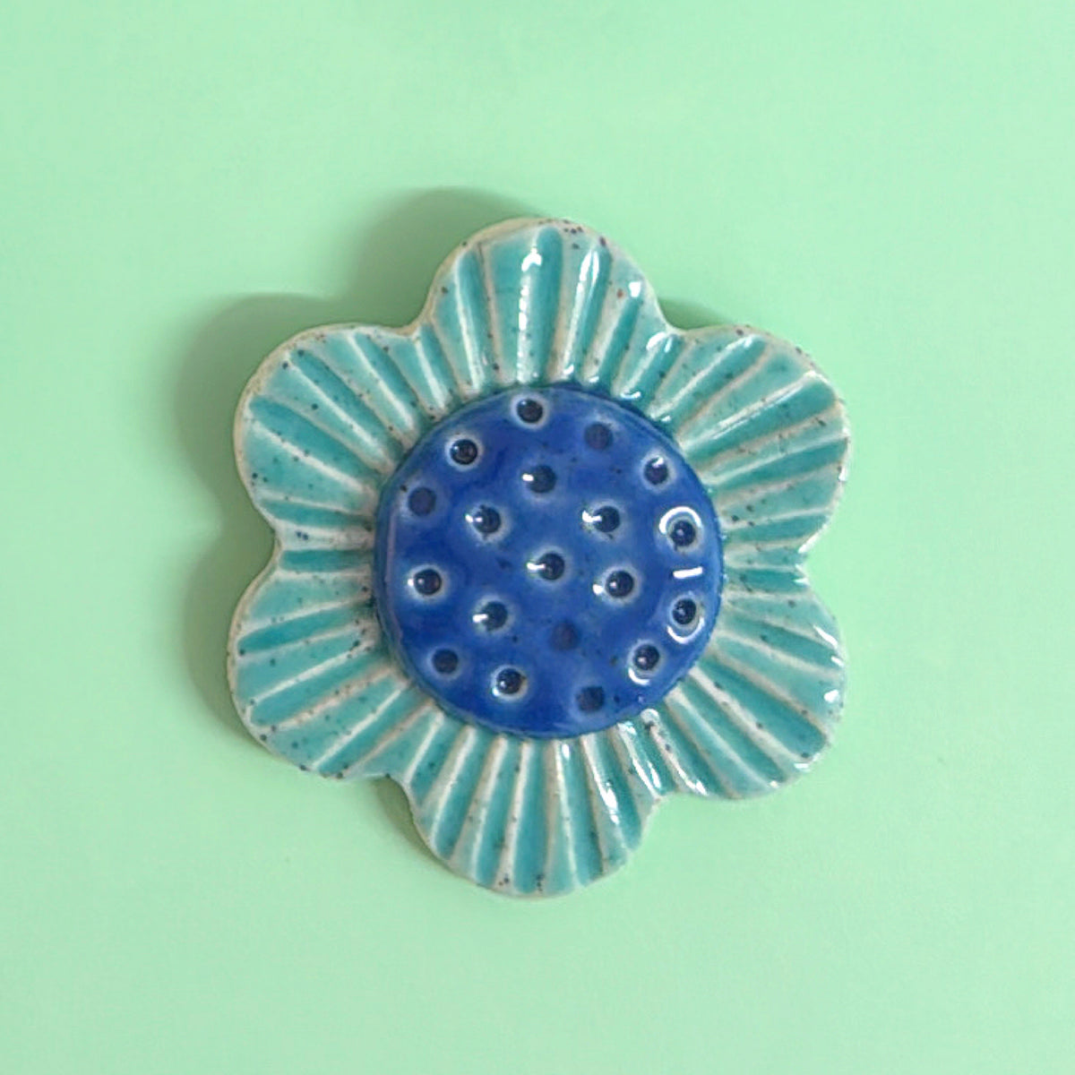 🩵 Aqua Teal & Blue 💙 WALLFLOWERS Wall Art : Choose your design : Handmade Ceramic Ornaments by Jo Kealley
