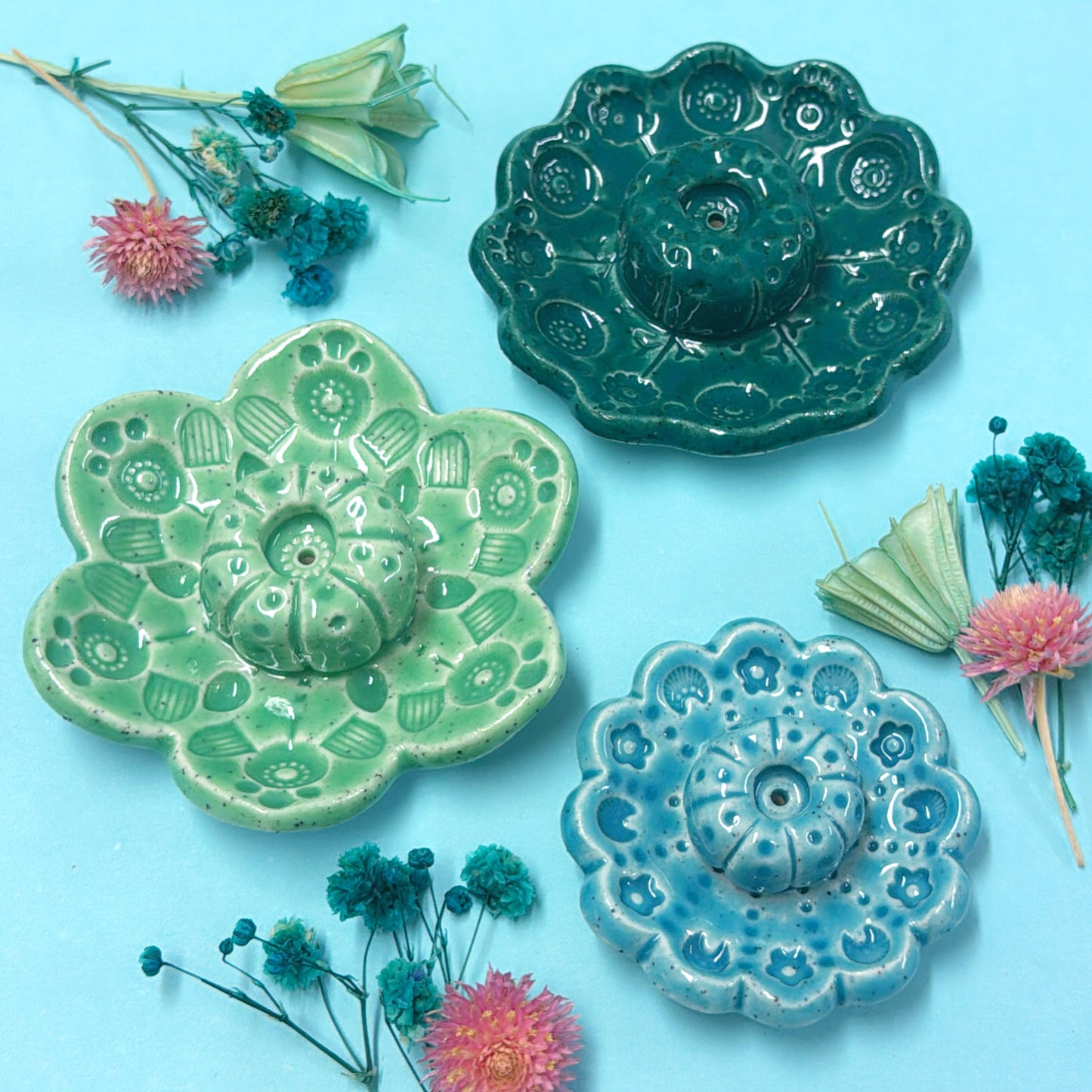 BOTANICA CERAMICA : Choose your design : Handmade Ceramic Incense Holder by Jo Kealley