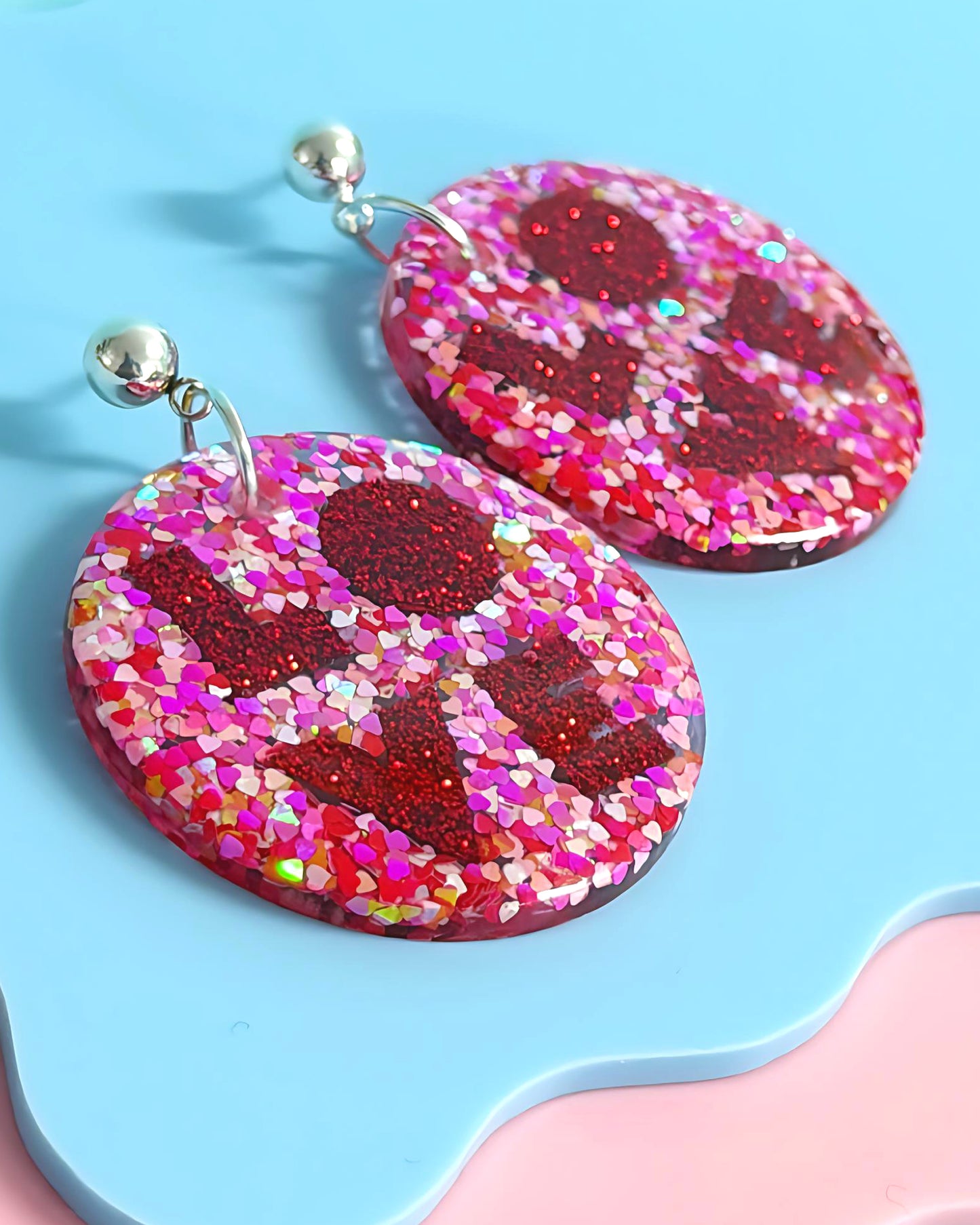 LOVE CONFETTI : Handmade Resin DROP earrings